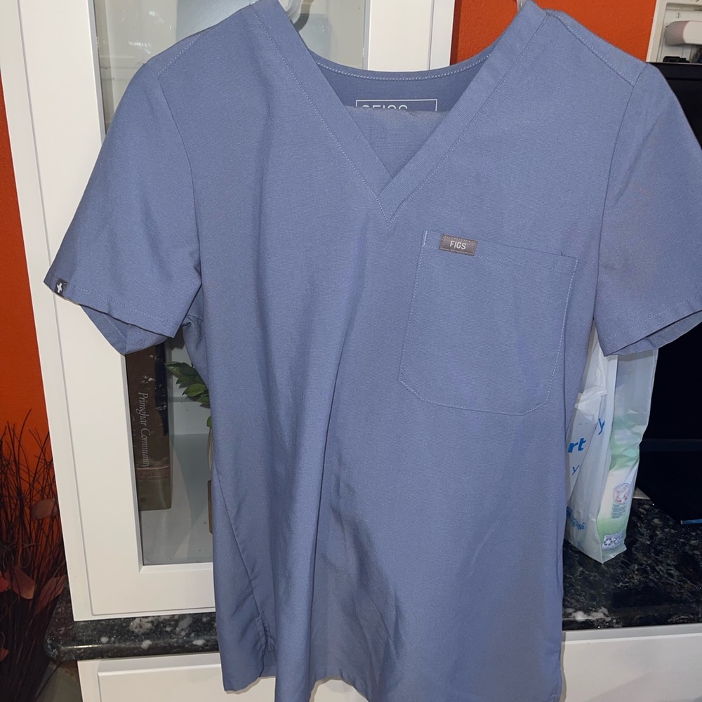 figs vapor blue scrub set